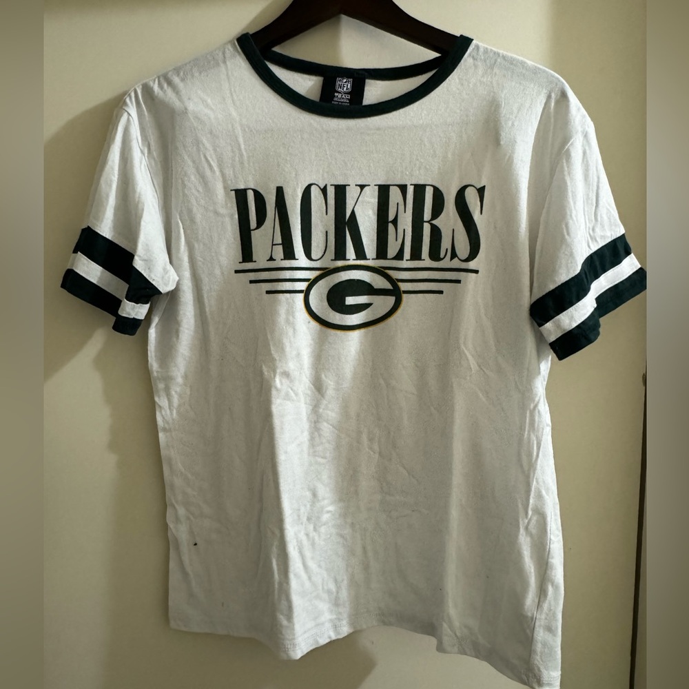NFL Team Apparel, Green Bay Packers Short Sleeve Women Shirt, Size S